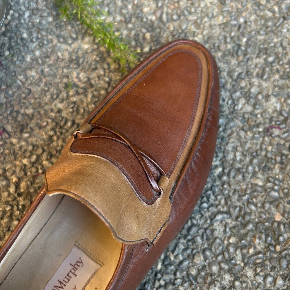 Johnston & Murphy Italian Made Two Tone Brown Dress Shoes Oxfords Size 8.5 M - Picture 8 of 12